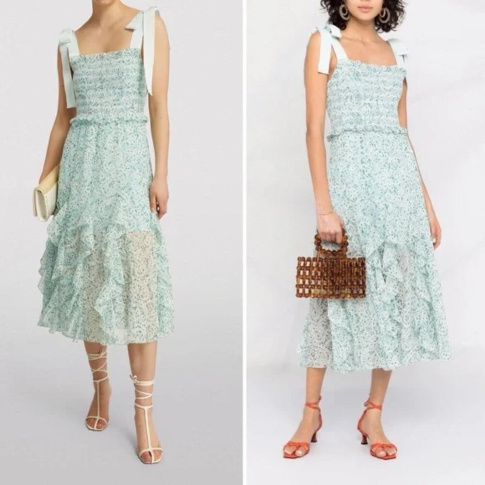 Alice & Olivia Jocelyn Floral Midi Dress